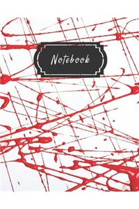 Red Splatter Paint Art 4x4 Graph Notebook