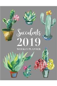 Succulents 2019 Weekly Planner