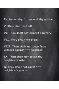 Religious School Composition Book Last 7 Commandments Chalkboard Style