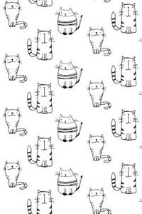 Bullet Journal Notebook for Cat Lovers Sketchy Cats Pattern 1