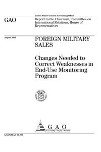 Foreign Military Sales: Changes Needed to Correct Weaknesses in EndUse Monitoring Program