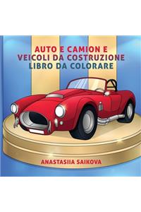 Auto e camion e veicoli da costruzione libro da colorare