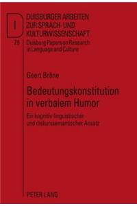 Bedeutungskonstitution in Verbalem Humor