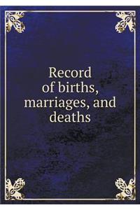 Record of births, marriages, and deaths