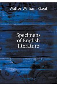 Specimens of English Literature