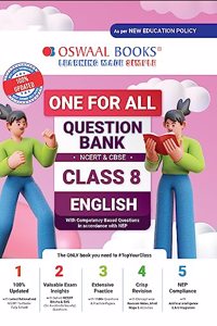 Oswaal One For All Question Bank NCERT & CBSE, Class-8 English (For 2023-24 Exam)
