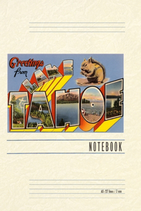 Vintage Lined Notebook Greetings from Lake Tahoe