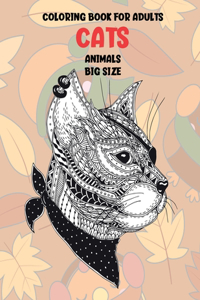 Coloring Book for Adults Big size - Animals - Cats