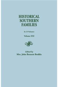 Historical Southern Families. in 23 Volumes. Volume XXI