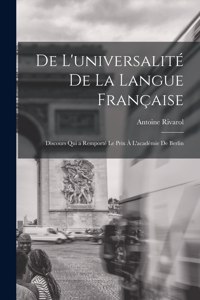 De L'universalité De La Langue Française