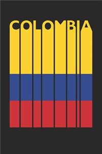 Vintage Colombia Notebook - Retro Colombia Planner - Colombian Flag Diary - Colombia Travel Journal