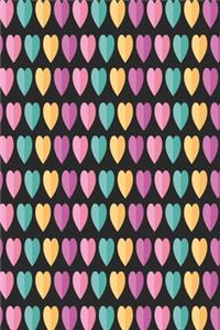 Hearts with black background notebook
