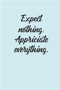 Expect Nothing Appriciate Everything