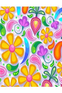 Colorful Floral Flower Design Pattern Notebook Journal