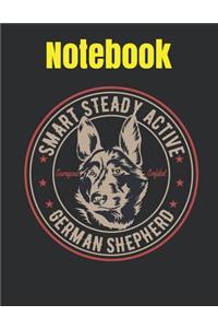 German Shepherd Smart, Steady, Active Notebook