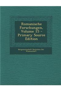 Romanische Forschungen, Volume 15