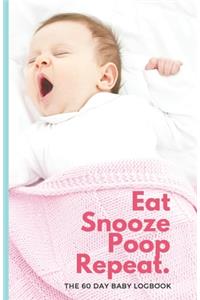 SNOOZE EAT POOP REPEAT baby logbook - A5 sleep and feed diary tracker - Newborn memory book and planner - 150 pages (coral cover) by SnoozeShade