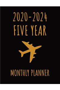 Airplane 2020-2024 Five Year Monthly Planner