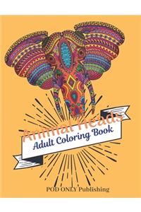 Animal Heads Adult Coloring Book