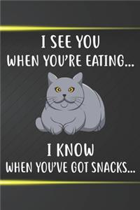 I See You When You're Eating I Know When You've Got Snacks Notebook Journal
