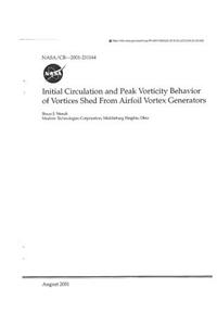 Initial Circulation and Peak Vorticity Behavior of Vortices Shed from Airfoil Vortex Generators