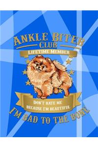 Ankle Biter Club Lifetime Member: Don't Hate Me Because I'm Beautiful, I'm Bad to the Bone - Pomeranian