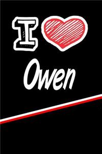 I Love Owen: Handwriting Journal Practice Writing and Master Your Penmanship Featuring 120 Pages 6x9