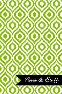 Notes & Stuff Lime Green Ikat Pattern Notebook