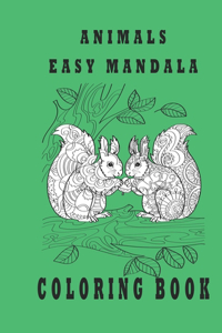 animals easy mandala coloring book