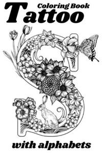 Tattoo Coloring Book with alphabets