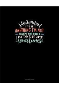 I Don't Pretend To Be Anything I'm Not Except For Sober, I Pretend To Be Sober Sometimes