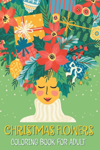 Christmas flowers coloring book for Adult