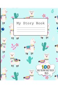 My Story Book 100 Half Blank Half Ruled Pages