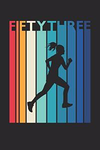 Running Notebook for 53 Year Old Women and Men - Vintage Running Journal - 53rd Birthday Gift for Runner Diary