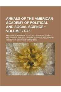 Annals of the American Academy of Political and Social Science (Volume 71-73)