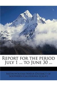 Report for the Period July 1 ... to June 30 ...