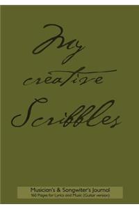 Musician's & Songwriter's Journal 160 Pages for Lyrics and Music (Guitar version)