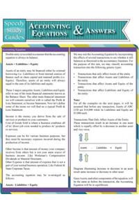 Accounting Equations and Answers (Speedy Study Guides
