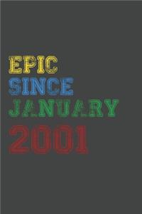 Gift Idea Epic Since 2001 Notebook Vintage Birthday Gift Idea