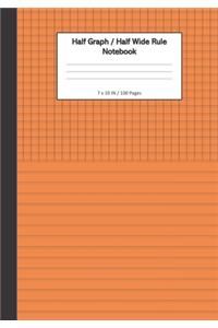 Half Graph / Half Wide Ruled Notebook