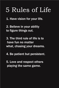 5 Rules of Life ( Happy 36 Birthday ): 6x9 Lined Notebook, Gift For a Friend or a Colleague (Gift For Someone You Love), Birthday Gift