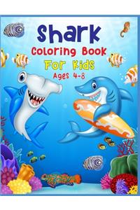 Shark Coloring Book For Kids Ages 4-8