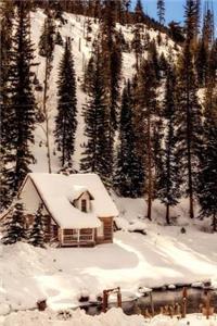 Colorado Winter with a Log Cabin in the Snow Journal