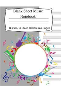 Blank Sheet Music Notebook