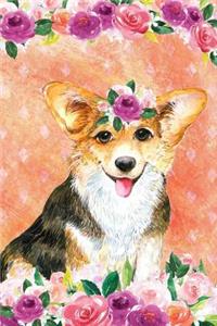 Journal Notebook For Dog Lovers Corgi In Flowers 5