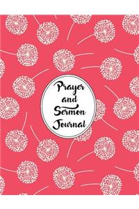 Prayer and Sermon Journal Notebook Dandelions Pattern 8