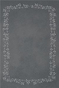 Slate Grey 101 - Blank Notebook With Acorns & Oak Branches - 6x9