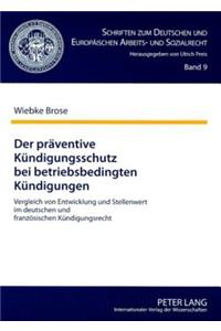 Der Praeventive Kuendigungsschutz Bei Betriebsbedingten Kuendigungen