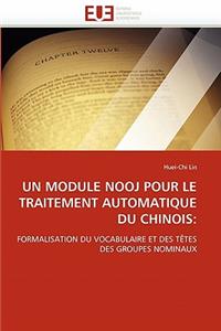 module nooj pour le traitement automatique du chinois