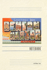Vintage Lined Notebook Greetings from Benton Harbor